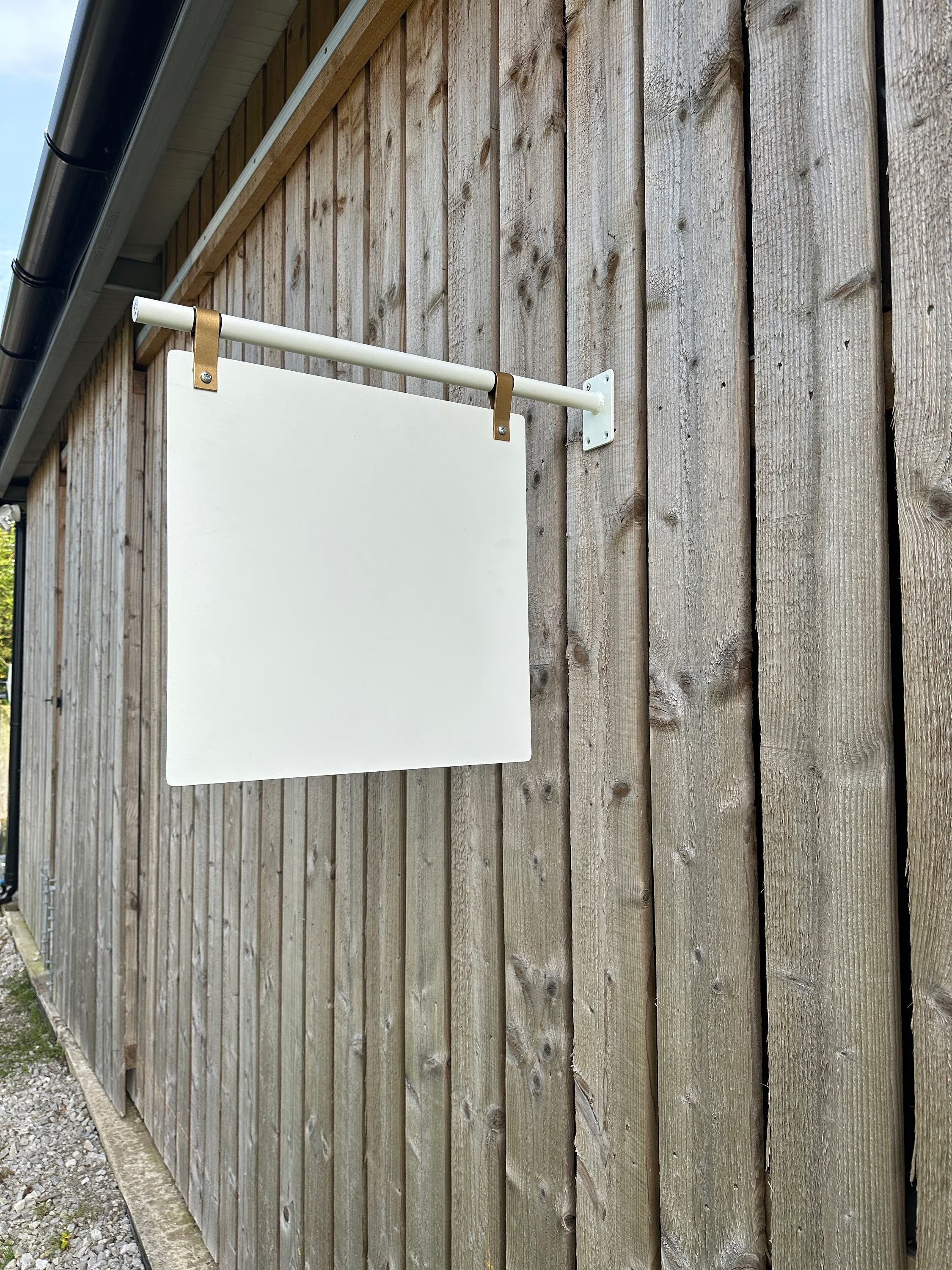 White Satin Double Sided Aluminium Hanging Sign