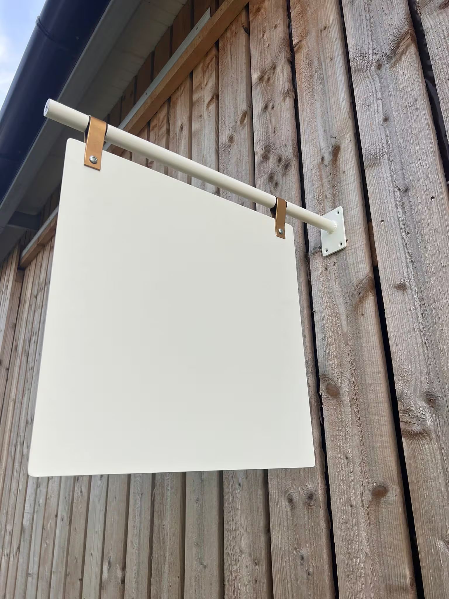 White Satin Double Sided Aluminium Hanging Sign