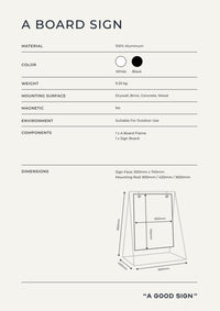 Black Satin Aluminium A Board Sign