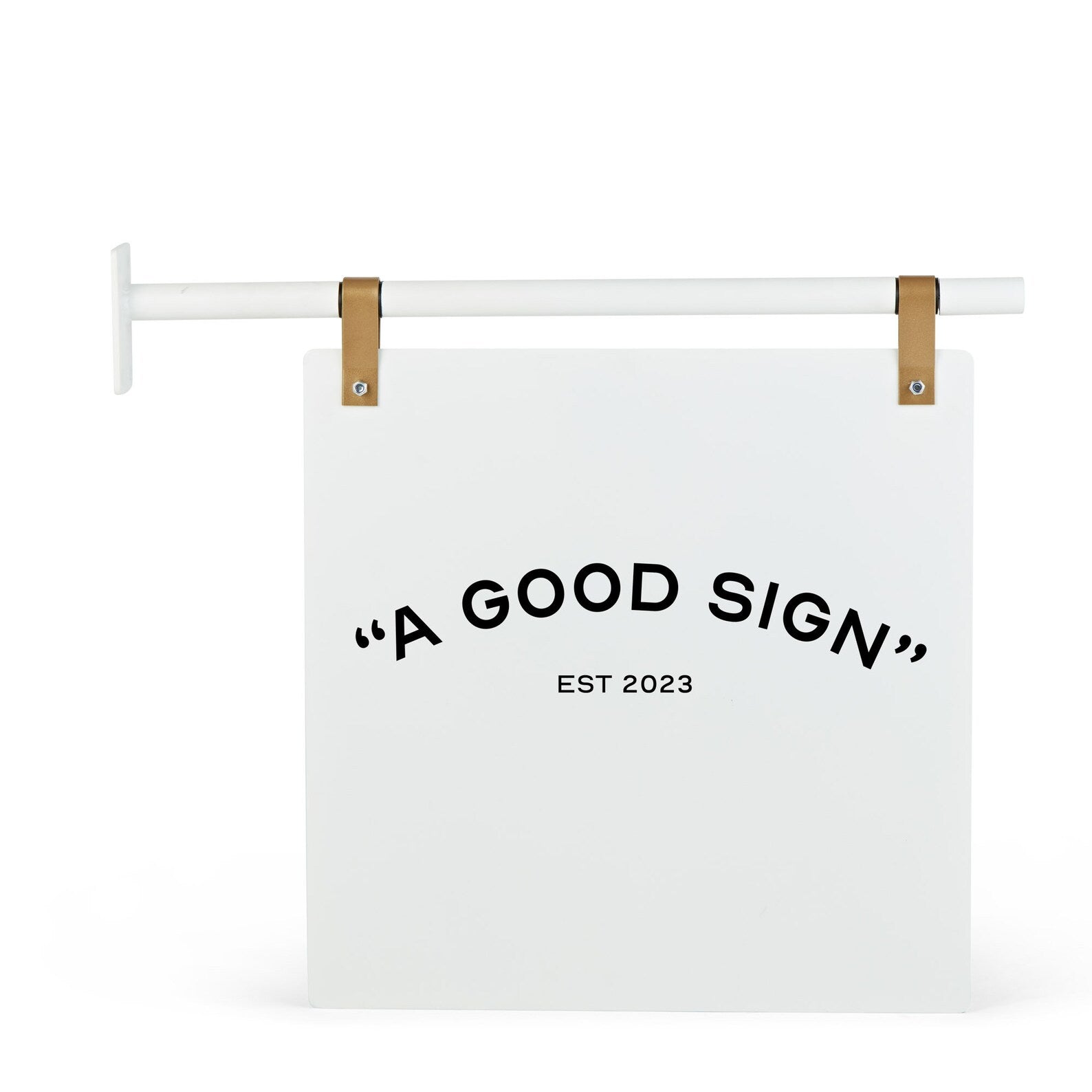 White Satin Double Sided Aluminium Hanging Sign